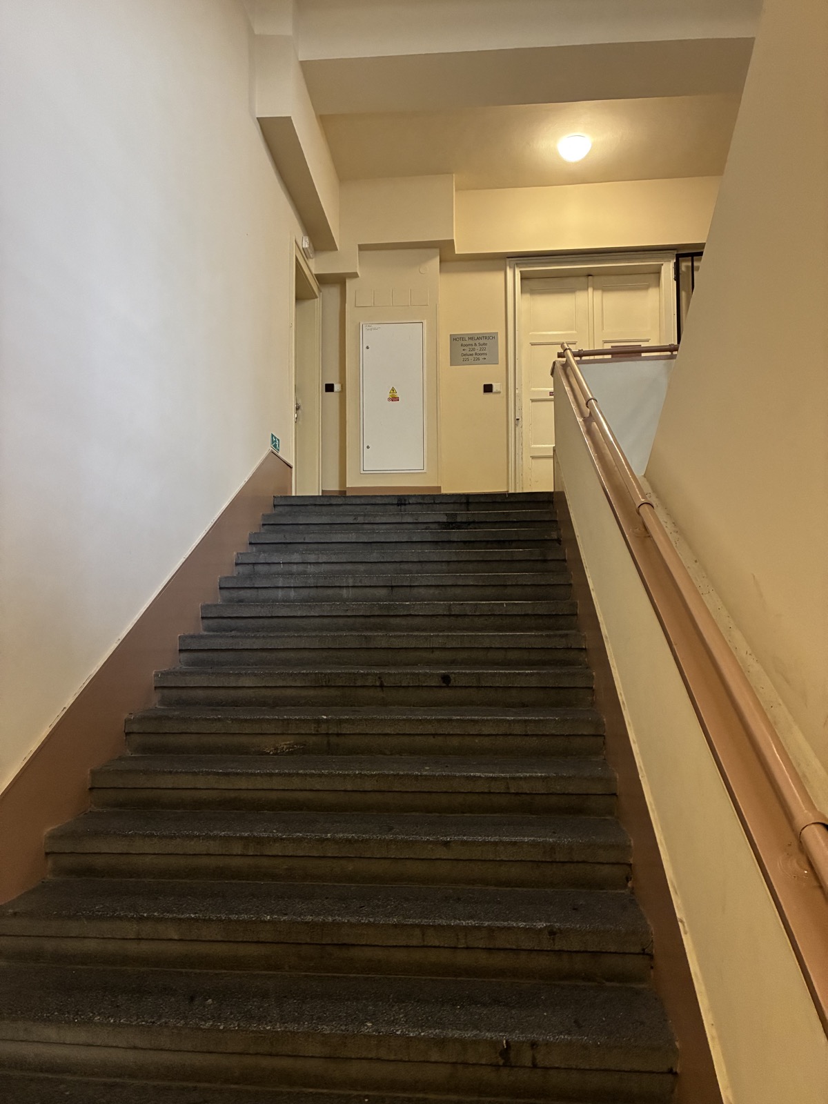 Stairs leading to rooms 220 to 226